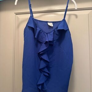 Blue Ruffled Women's Top